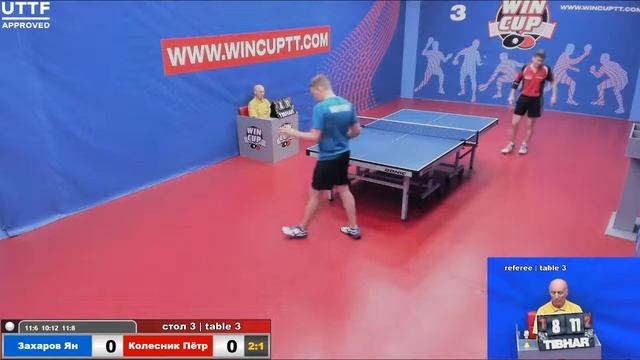 Захаров Ян 2-3 Колесник Пётр Турнир Восток 5 WIN CUP 13.06.21 ПрямаяТрансляция Зал 3 смотреть онлайн