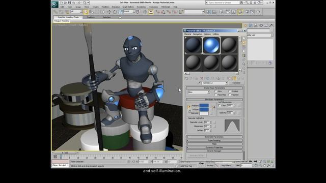 3DS Max 2010 - Assigning Materials/Textures (4/6) [HD] смотреть онлайн