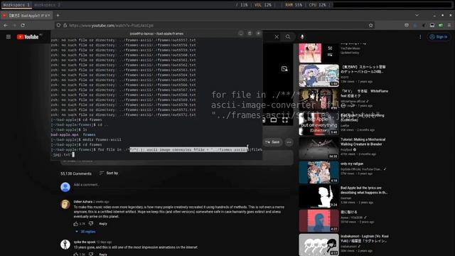 How To Play Bad Apple!! (and other videos) In Terminal In 3 Minutes | Linux смотреть онлайн