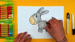 Как нарисовать ОСЛИКА - уроки рисования от РыбаКит