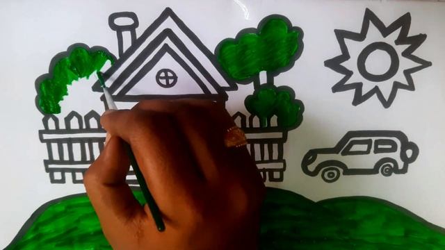 How To Draw House|Landscape House Drawing, Colouring and Painting for Kids, Toodlers @twinmomsfun смотреть онлайн
