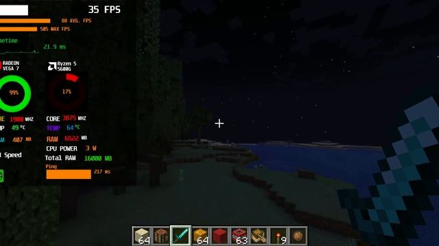 Ryzen 5 5600G  & 8GB Gaming Test  Minecraft  AMD Graphics Radeon Vega 7  1080p