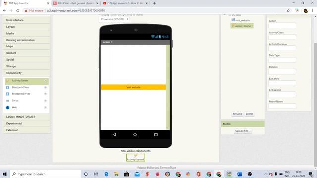 How to link website to a button in app using MIT app inventor - by Likhitha H #1 смотреть онлайн