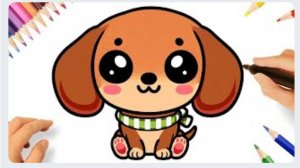 КАК НАРИСОВАТЬ МИЛУЮ СОБАЧКУ ТАКСУ ЛЕГКО 🐾