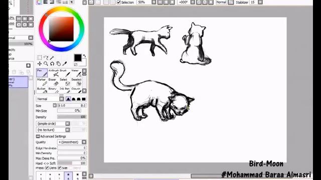 How to draw cats - Paint Tool SAI смотреть онлайн