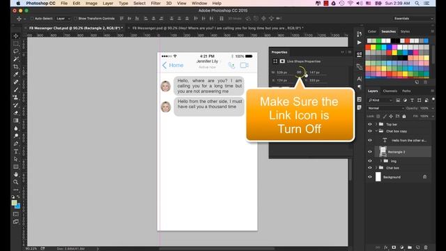 How to Design Facebook Messenger App UI/UX for iOS: Part 2 | Photoshop Tutorials смотреть онлайн