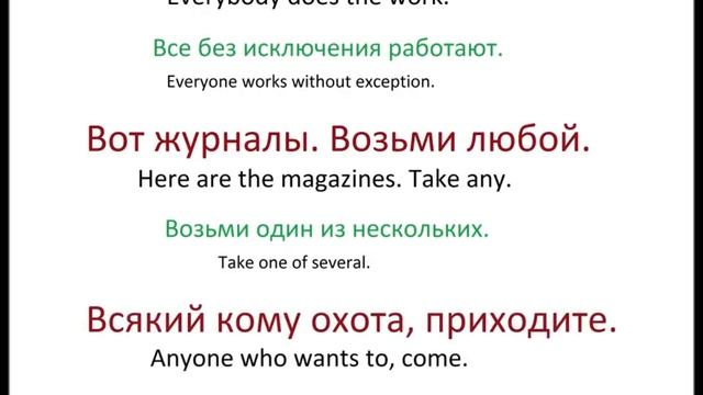 № 101 Учим русские прилагательные КАЖДЫЙ, ЛЮБОЙ, ВСЯКИЙ смотреть онлайн