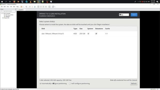 Установка OpenVZ 7.0.12 в VMware® Workstation 15.5 Pro смотреть онлайн