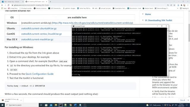 Downloading sequencing data on windows - SRA Tool kit - Step 1 смотреть онлайн