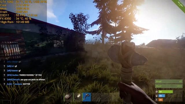 Rust Benchmark | GTX 1060 | FX 8350 | смотреть онлайн