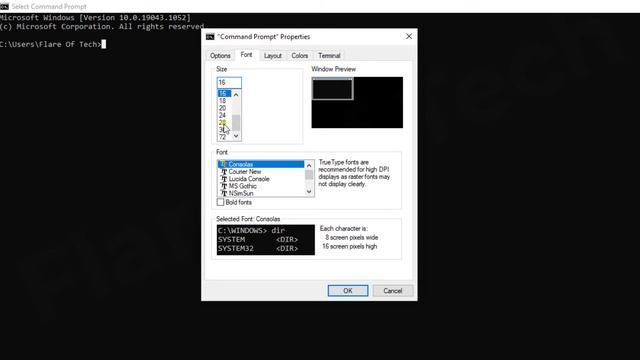 How To Change The Font Size In MS Dos Command Prompt Window In Windows 10 смотреть онлайн