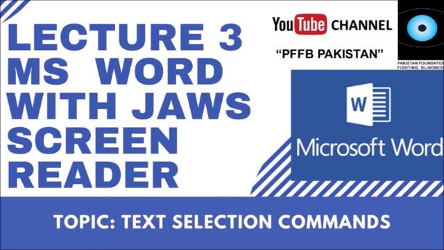 Lecture 3- MS Word with JAWS screen Reader- Text Selection Commands with screen reader JAWS смотреть онлайн