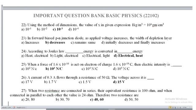 Basic Physics important mcqs with answers #diplomaphysicsmcqs #msbte #MSBTE #basicscience #diploma смотреть онлайн