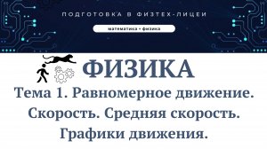 Видео урок Равномерное движение Средняя скорость График движения