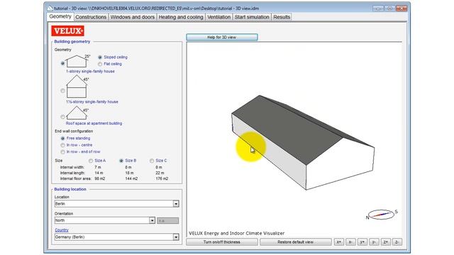 VELUX Energy and Indoor Climate Visualizer - 3D model view window tutorial смотреть онлайн