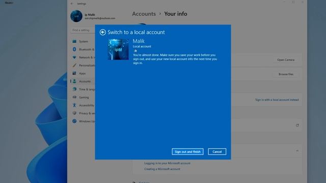 How to Delete Microsoft Account from Windows 11 / Sign Out of Microsoft Account/ Add a local accoun смотреть онлайн