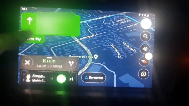 Google Map on car screen смотреть онлайн
