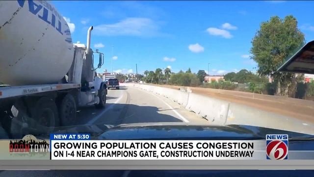 Growing population causes congestion on I-4 near Champions Gate, construction underway смотреть онлайн