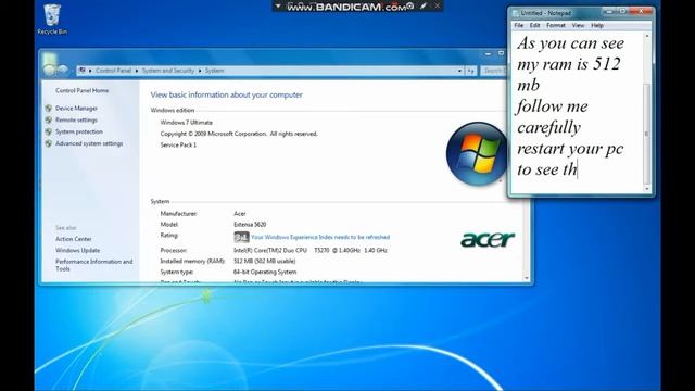 Double Your Computer Ram for Free(From 512mb to 1gb) смотреть онлайн
