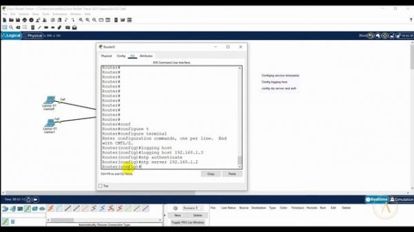 Syslog and NTP (Authentication) with DHCP configuration - Cisco Packet Tracer