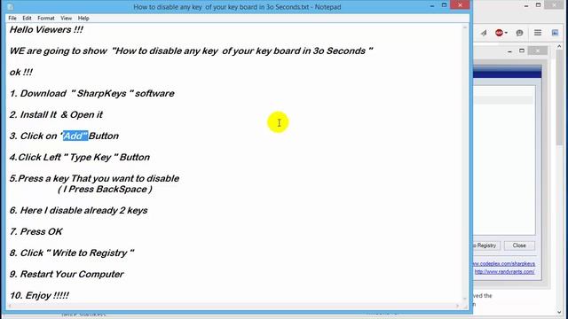 How to disable any key of your key board in 30 Seconds смотреть онлайн