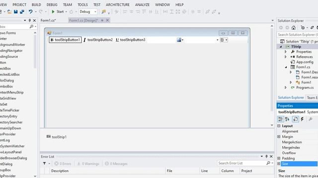 Visual C#: Tool Strip Control, смотреть онлайн