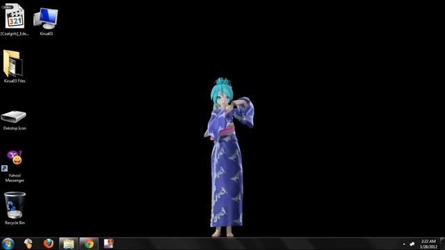 Hatsune Miku performing My Time & Po pi po on my dekstop 8D смотреть онлайн