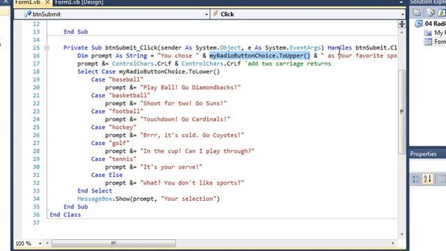 05L Handling RadioButton Choices смотреть онлайн