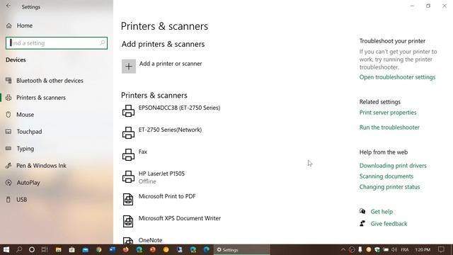 Windows 10 Settings app Printers and Scanners options May November 2019 update смотреть онлайн