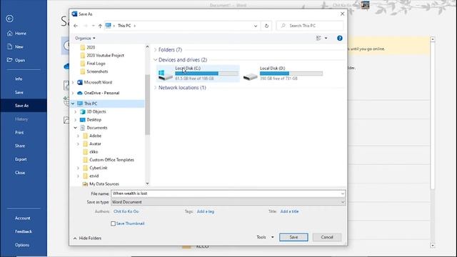 အခြေခံ Microsoft Word File Save ပြီးသိမ်းနည်း | Microsoft Office သင်ခန်းစာများ | Experience Sharing смотреть онлайн