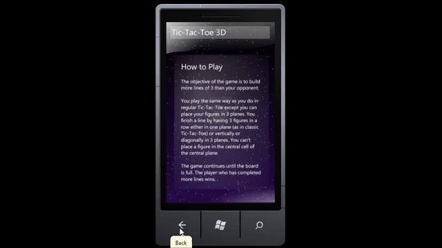 Tic-Tac-Toe 3D for Windows Phone 7 смотреть онлайн