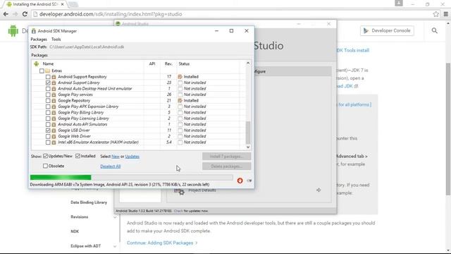 Update packages with SDK Manager in Android Studio смотреть онлайн