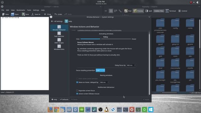 Customizing KDE Plasma 5 - Window Management - Window Behavior смотреть онлайн