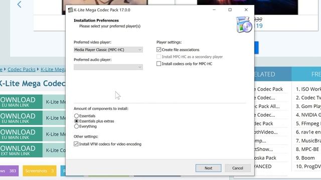 Instalación de codecs de video K-Lite Mega Codec Pack смотреть онлайн
