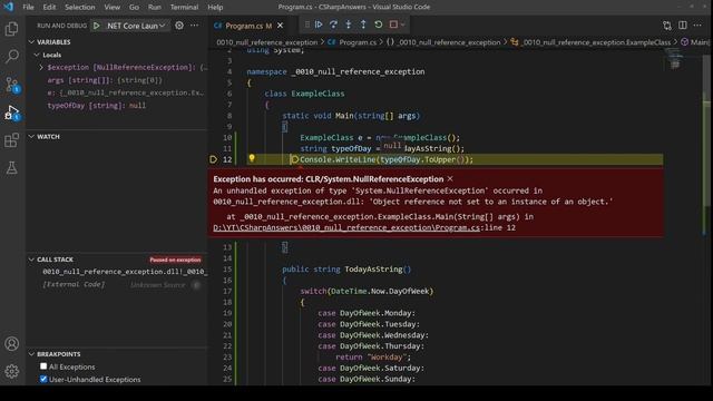 NullReferenceException and how do I fix it in C# смотреть онлайн