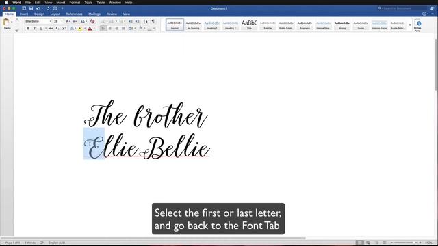 EllieBellie Fonts on Microsoft Word смотреть онлайн