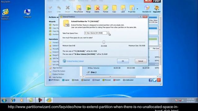Increase Partition When There Is No Unallocated Space in Hard Disk-MiniTool Partition Wizard смотреть онлайн