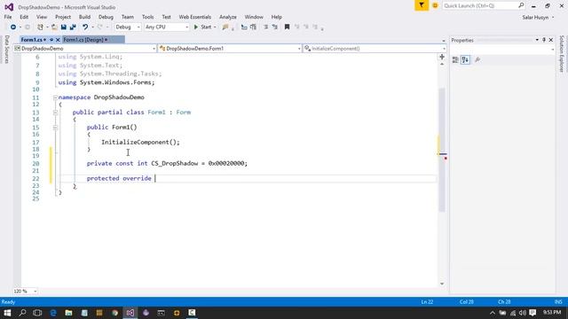C# - Adding a Simple Drop Shadow in Borderless WinForm смотреть онлайн