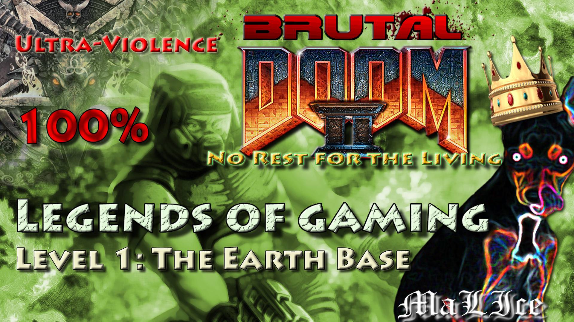 Brutal Doom 2 No Rest for the Living - Level 1: The Earth Base смотреть онлайн