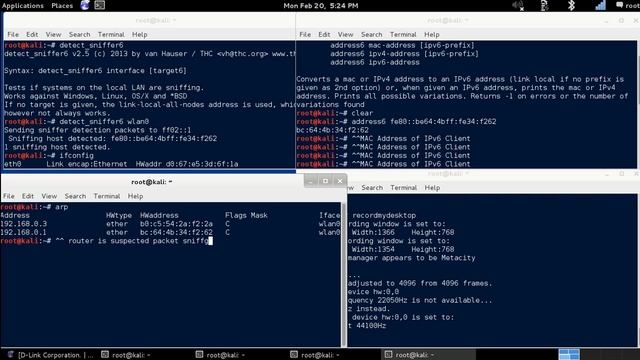 ARP/Detect_Sniffer6/Address6 used to Hunt Down Packet Sniffer on the LAN [Kali Linux] смотреть онлайн