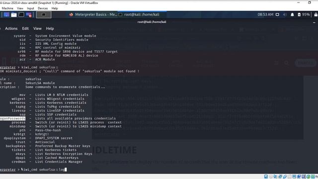 Use Meterpreter to dump password hashes stored in the SAM database and LSASS смотреть онлайн