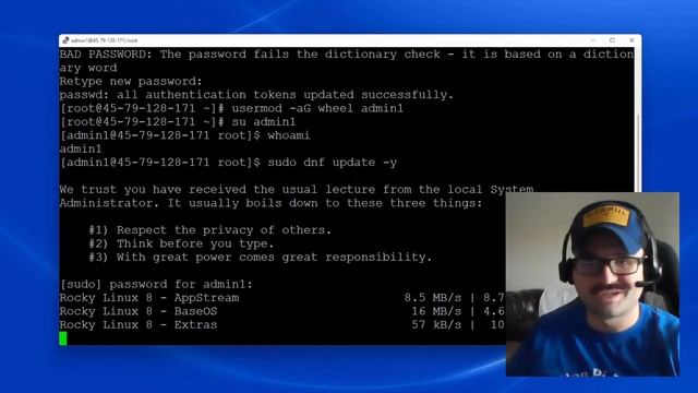 Hardening Linux Pt 1: Adding new user and removing root SSH access смотреть онлайн