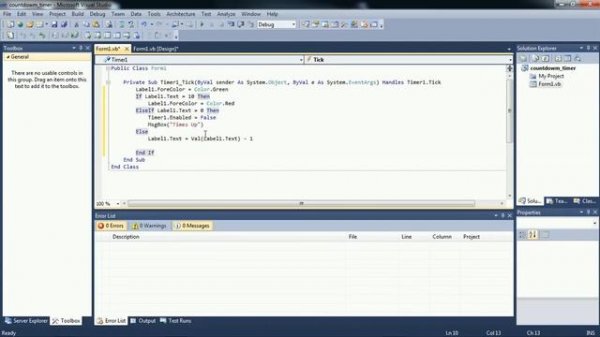How to create Countdown Timer in vb.net