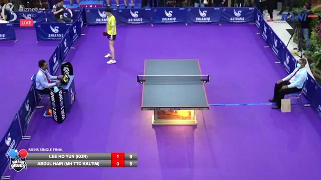 FINAL TUNGGAL FUTRA TENNIS TABLE INTERNASIONAL ABDUL HAIR (KALTIM ) VS LEE HO YUN ( KOR) смотреть онлайн