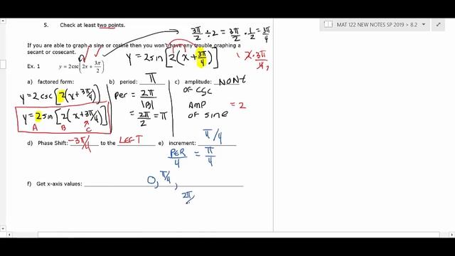 MAT 1420 Trigonometry Section 7.3 Part 1 Graph of Secant and Cosecant смотреть онлайн