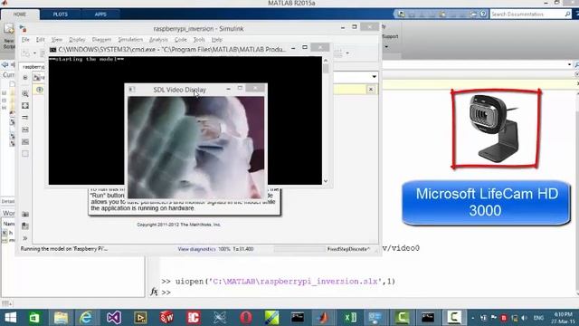 Microsoft LifeCam HD 3000 Test with Raspberry Pi and Simulink смотреть онлайн