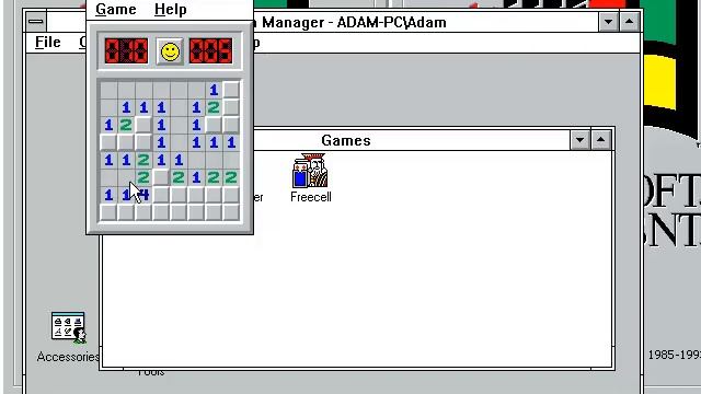Microsoft Windows NT Version 3.1 Workstation Minesweeper (1993) смотреть онлайн