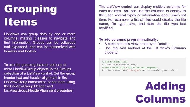ListView - C# Windows Forms Controls смотреть онлайн
