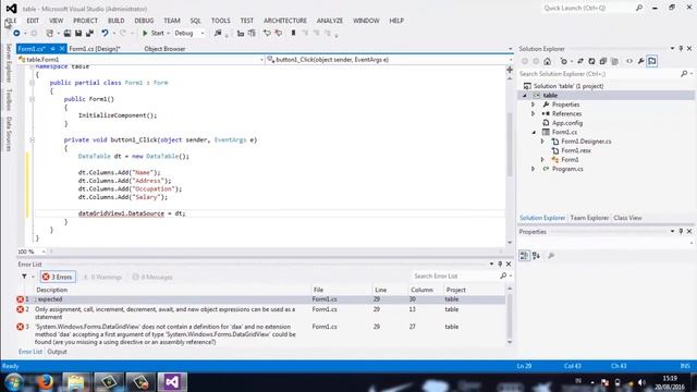 How to Display Data in Datagridview in C# - Visual Studio 2012 смотреть онлайн